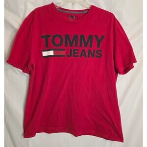Tommy Hilfiger Tommy Jeans T-Shirt Men's Size XL Red 100% Cotton Crewneck
